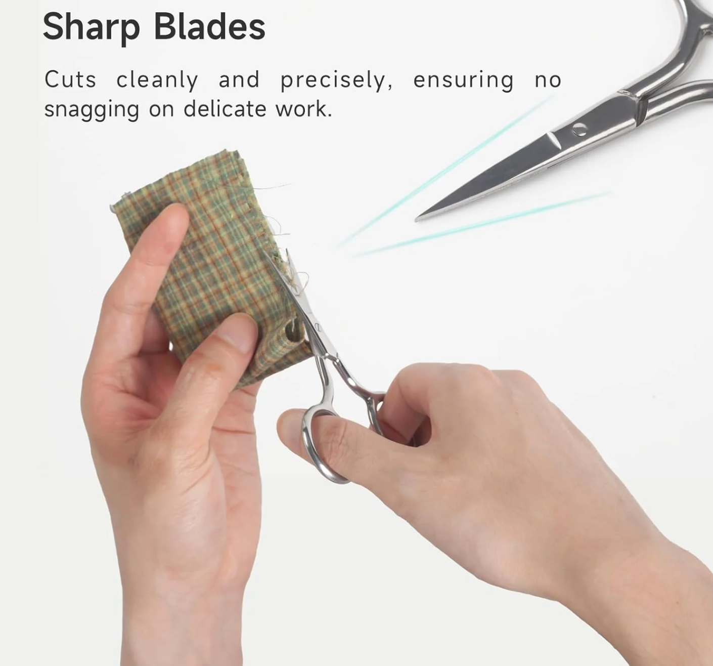 KEARING 4-Inch Precision Embroidery Scissors with Blade Cover – Stainless Steel Sharp Tip Detail Shears