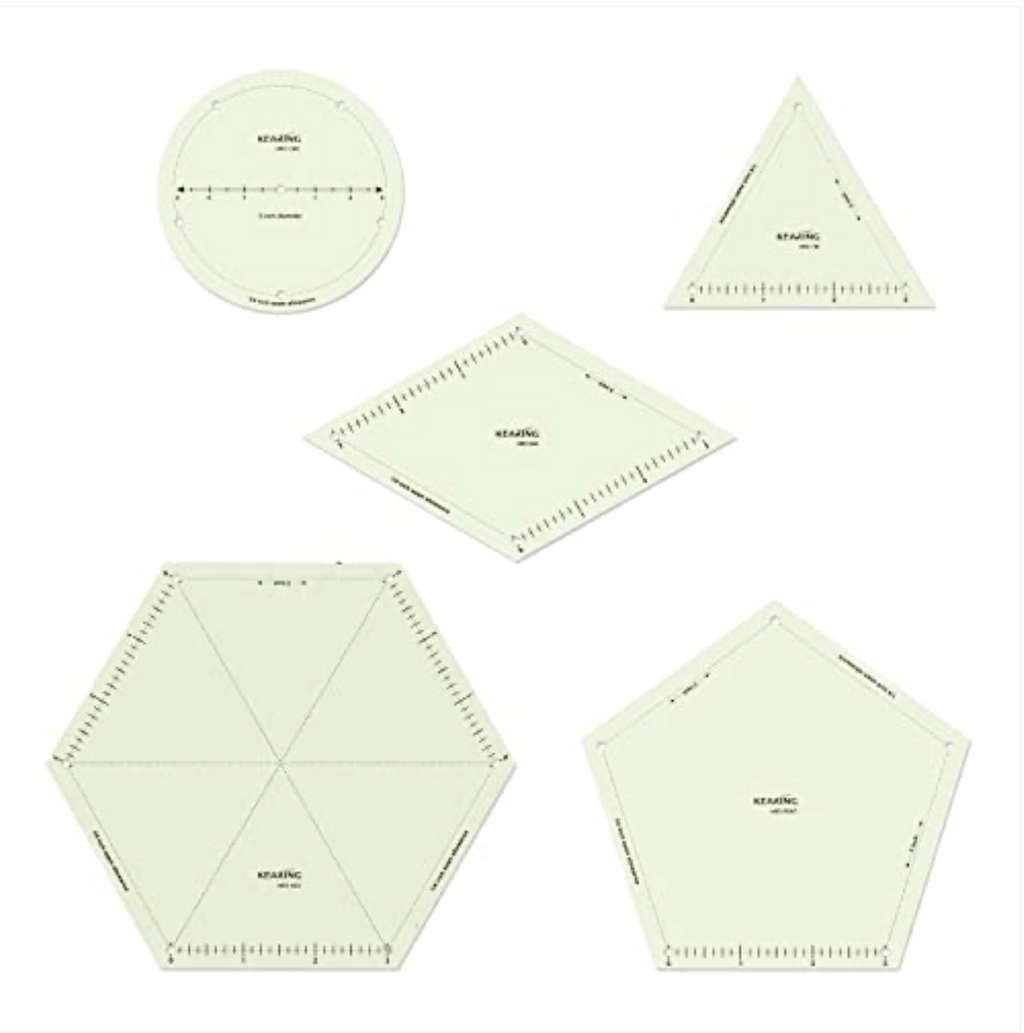 KEARING Hot Hem Ruler Template Set 5 Piece, Patented Heat Resistant Non-Slip