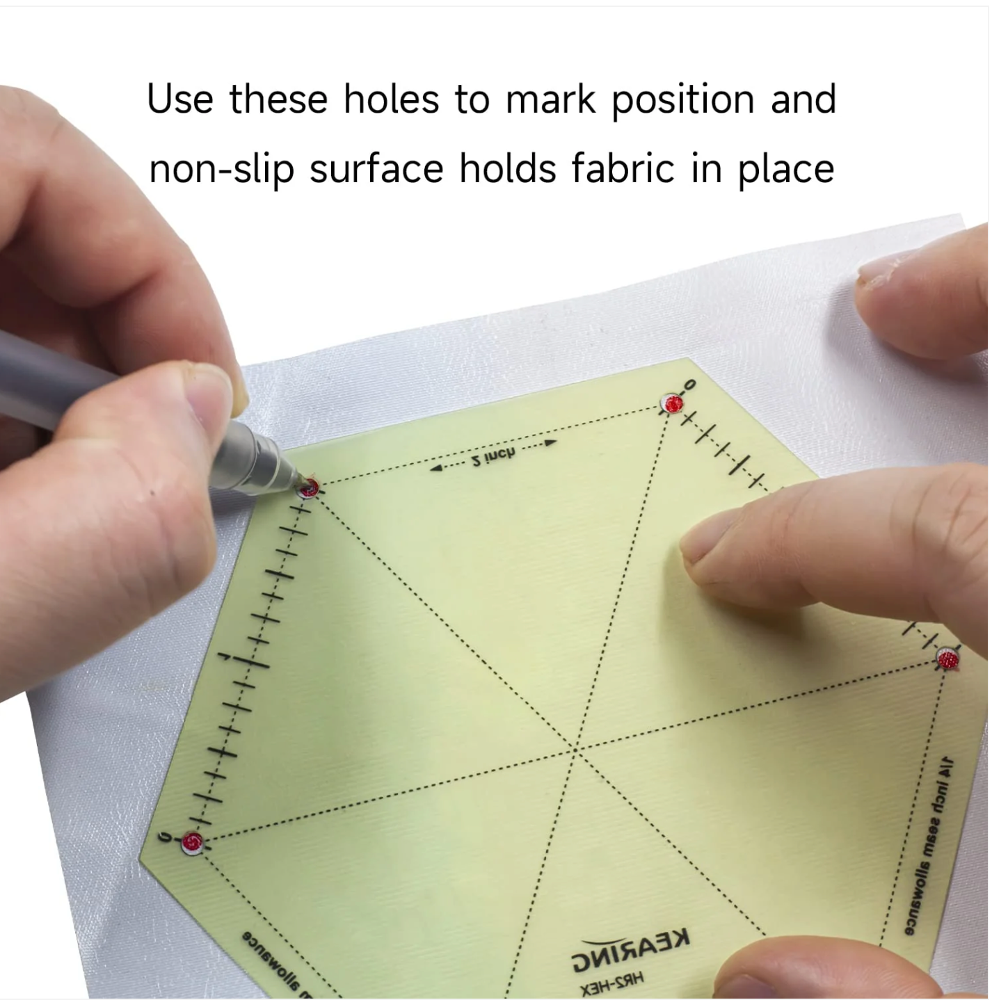 KEARING Hot Hem Ruler Template Set 5 Piece, Patented Heat Resistant Non-Slip