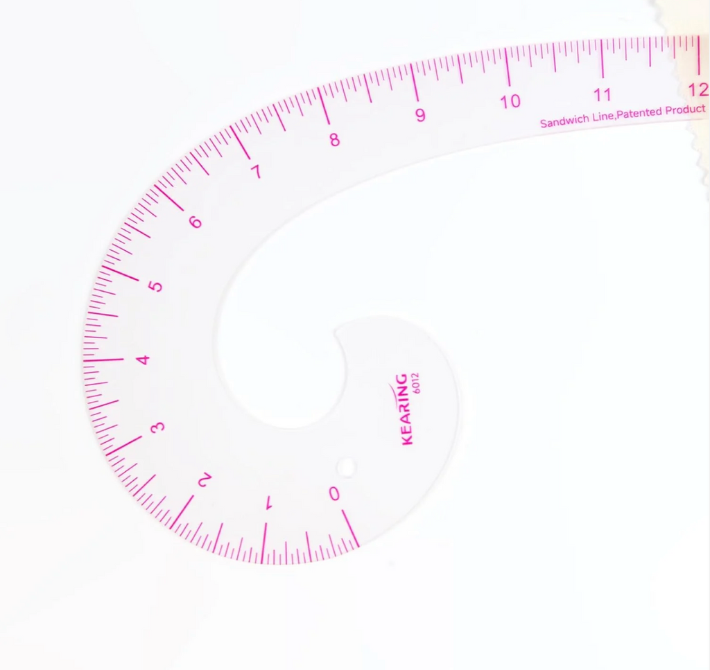 KEARING Comma Shaped French Curve Ruler for Pattern Making, Sewing, Quilting, Clear 12"