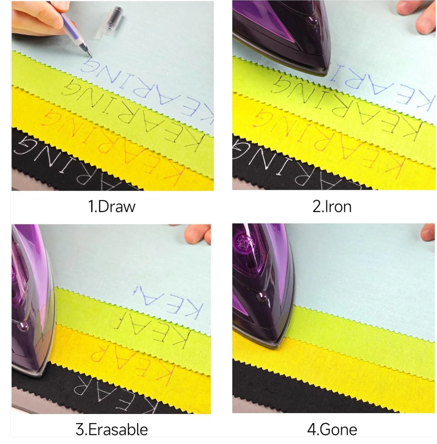 KEARING Heat Erasable Fabric Marking Pens - Assorted Colors
