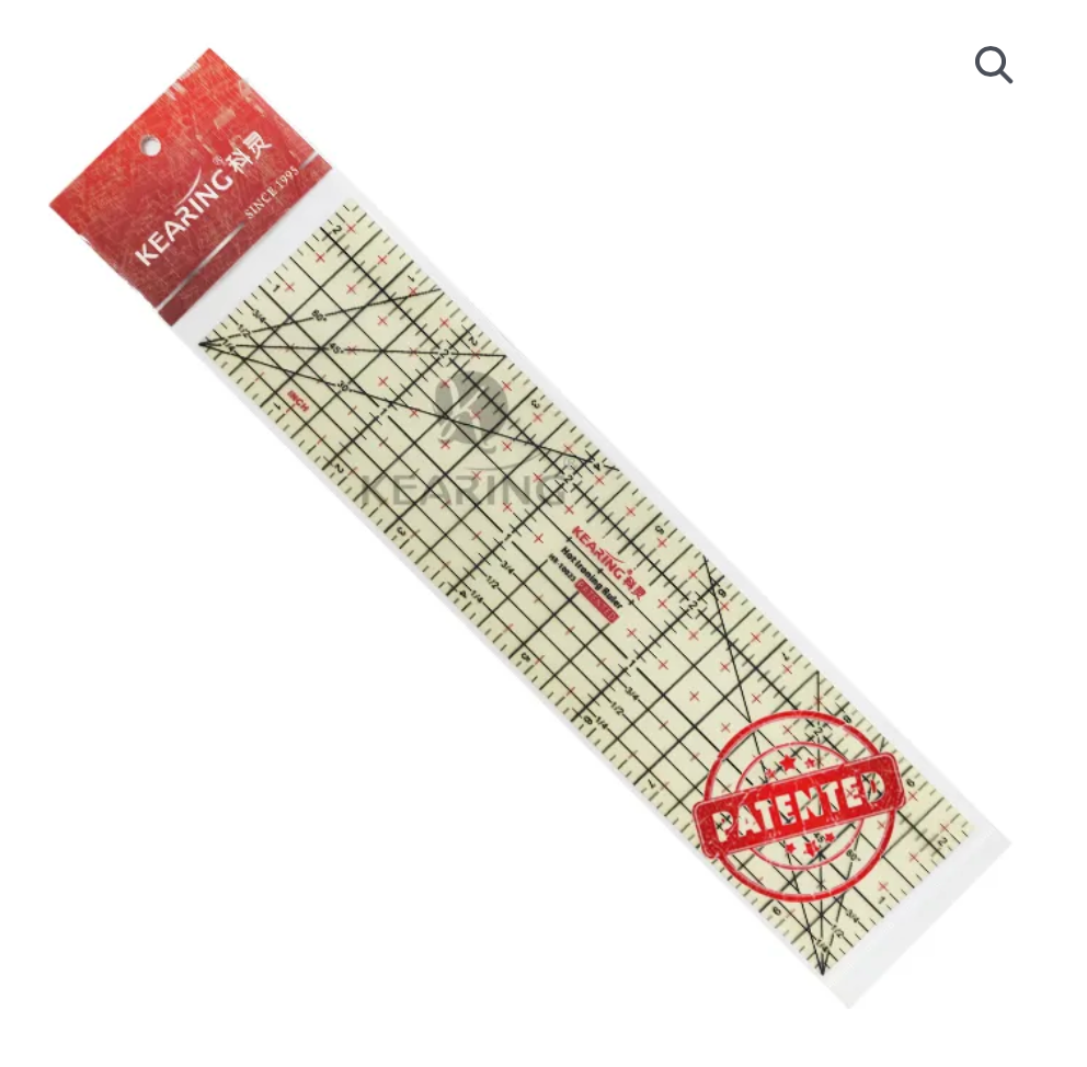 KEARING Patented Hot Hem Ruler - Heat-Resistant Resin Sewing Hem & Press Tool
